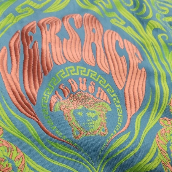 Versace Psycadellic Print Denim A  -Line Mini Skirt Italy SZ 42 - Picture 3 of 15